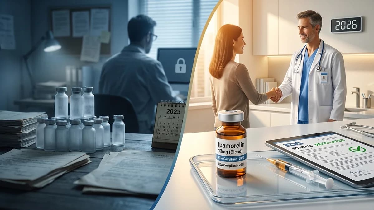 Is Tesamorelin, CJC-1295 (no DAC), Ipamorelin 12mg (Blend) Legal? FDA Status and Regulations Explained (2026)